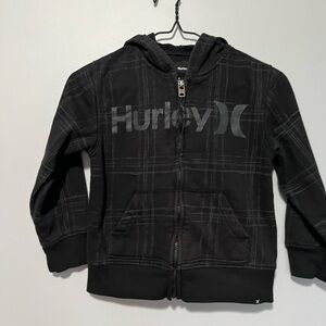 Hurley Kids Size 6 Black Plaid Hoodie